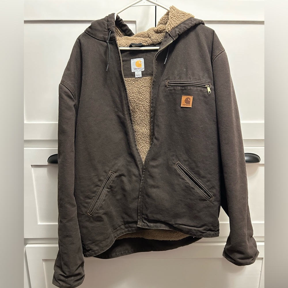 Carhartt Dark Brown Sherpa-Lined Jacket